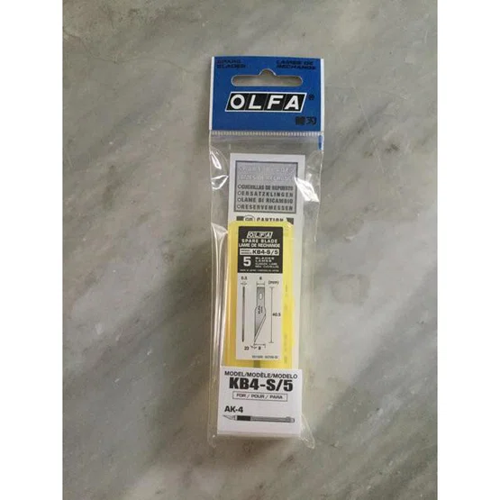 OLFA KB4-S ใบมีดสำหรับงานตัดชิ้นเล็ก พื้นที่แคบ ตัดฉลุ / สำหรับคัตเตอร์ OLFA AK-4