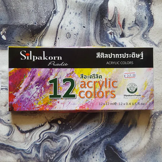 ชุดสีอะคริลิค ศิลปากรประดิษฐ์ 12 หลอด 12ml Acrylic Colour set