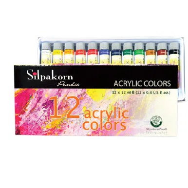 ชุดสีอะคริลิค ศิลปากรประดิษฐ์ 12 หลอด 12ml Acrylic Colour set
