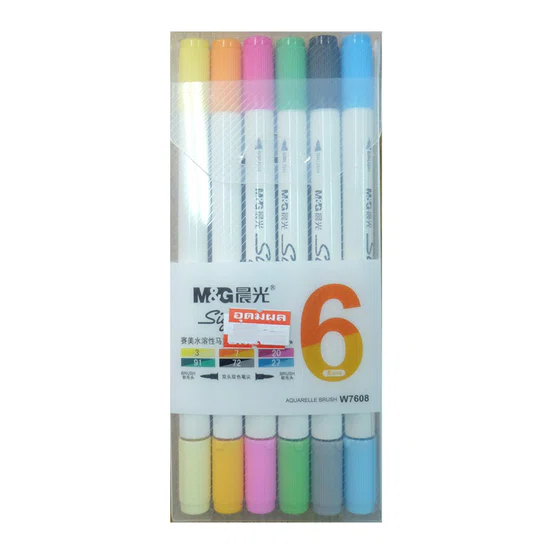 มาร์คเกอร์ หัวพู่กัน Signme brush pen 2หัว 12 สี W7608