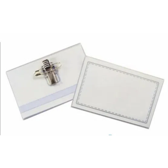 ป้ายชื่อติดหน้าอก PVC 9x5.5 cm. 50 ชิ้น/1กล่อง