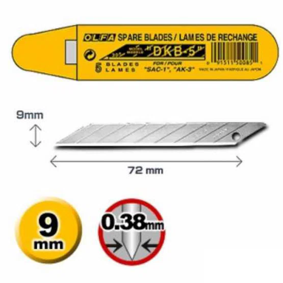 ใบมีดคัตเตอร์ OLFA DKB-5 บรรจุ5ใบ/ซอง