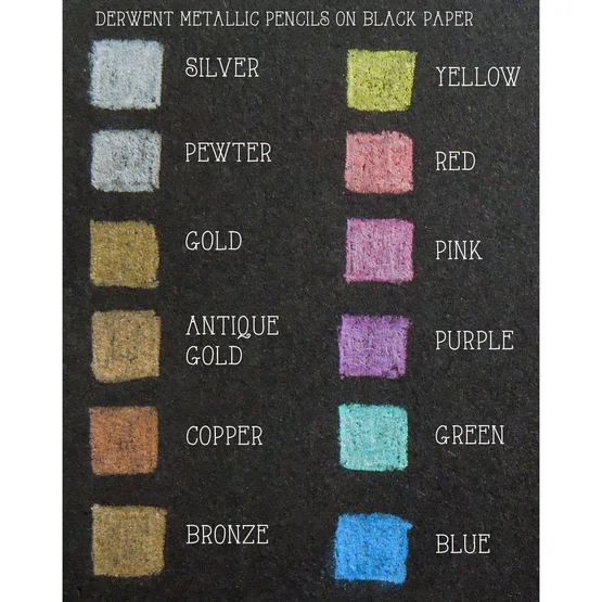 สีไม้ เมทัลลิค DERWENT METALLIC 12 COLORS   รหัส  2305599