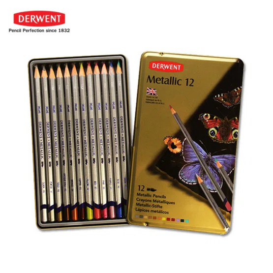 สีไม้ เมทัลลิค DERWENT METALLIC 12 COLORS   รหัส  2305599
