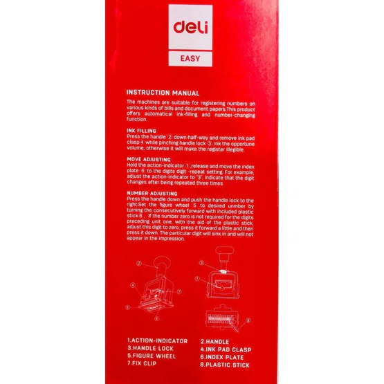 เครื่องตีเบอร์ 8 หลัก Deli Numbering Machine #7508