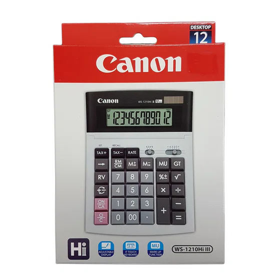 WS-1210HI III เครื่องคิดเลขตั้งโต๊ะ Canon 12 หลัก (ของแท้)