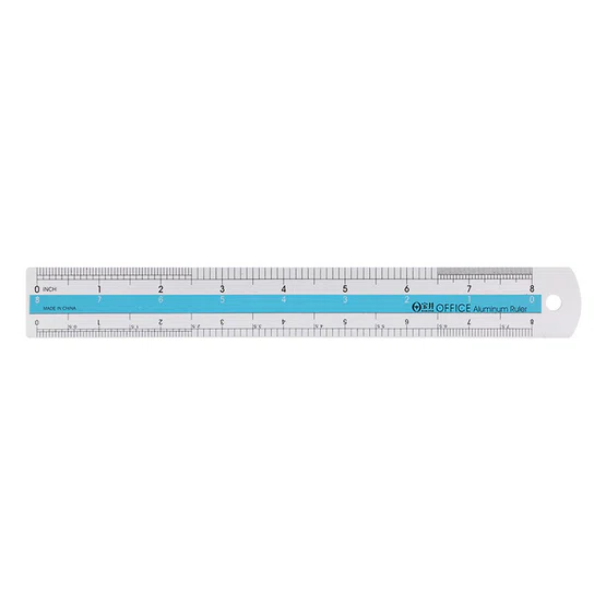 ไม้บรรทัดอลูมิเนียม 8" คละสี จำนวน 1 อัน  ยี่ห้อ baojing  aluminium ruler 8 inches