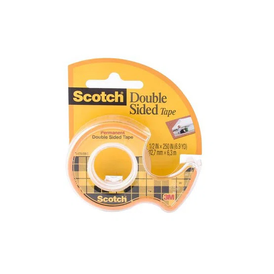 3M Scotch เทปใสกาว 2 หน้าพร้อมที่ตัด แกน1นิ้ว 1/2นิ้วx6.9หลา  รุ่น cat 136