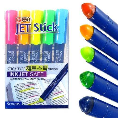 ปากกาเน้นข้อความ Dong-A Jet Stick Safe แพ็ค 5 สี