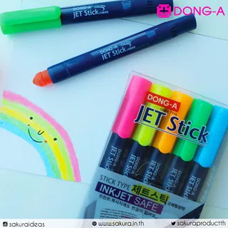 ปากกาเน้นข้อความ Dong-A Jet Stick Safe แพ็ค 5 สี