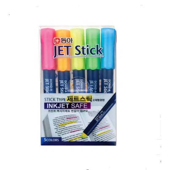 ปากกาเน้นข้อความ Dong-A Jet Stick Safe แพ็ค 5 สี