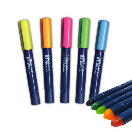 ปากกาเน้นข้อความ Dong-A Jet Stick Safe แพ็ค 5 สี