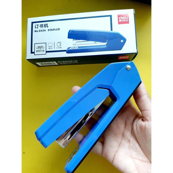 Stapler เครื่องเย็บกระดาษ 25 หน้า หมุนได้ 360 องศา Deli 0434