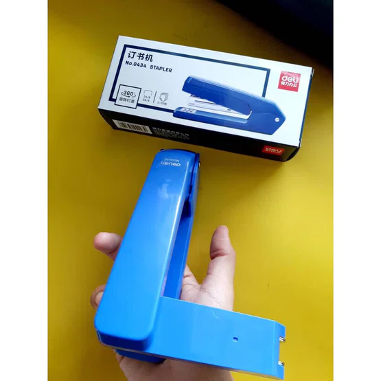 Stapler เครื่องเย็บกระดาษ 25 หน้า หมุนได้ 360 องศา Deli 0434