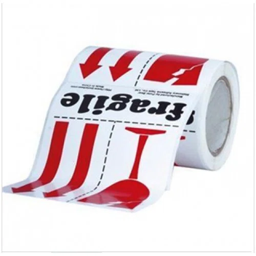 Fragile Sticker สติ๊กเกอร์คำเตือน ระวังแตก ยี่ห้อ Polar Bear FG-082  กว้างxยาว  3นิ้วx4นิ้ว  ม้วนละ 90 แผ่น