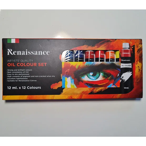 Renaissance Oil Colour Set 12x12ml   เรนาซองค์ ชุดสีน้ำมัน  1 ชุด