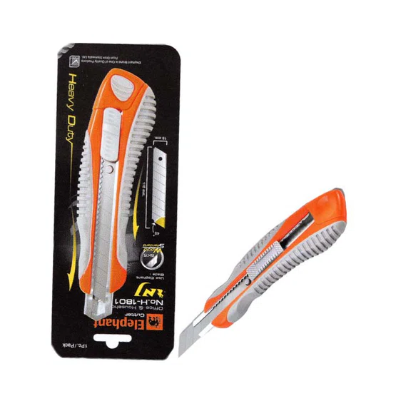 Elephant Cutter คัตเตอร์ รุ่น H-1801 18 มม. จำนวน 1 อัน