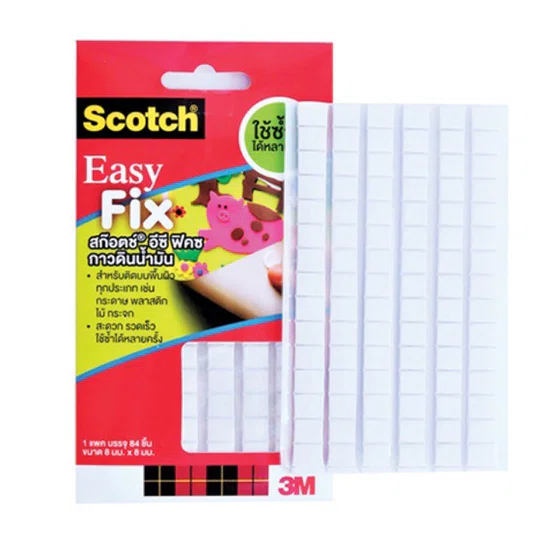 กาวดินน้ำมัน Scotch® Easy Fix สำหรับพื้นผิวทุกประเภท 1แพ็ค/84ชิ้น