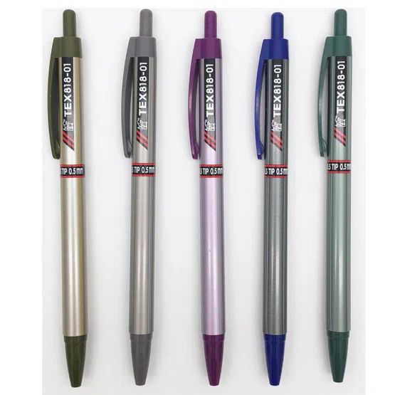 [กระปุก 50ด้าม] ปากกาลูกลื่น TEX 818-01 (0.5มม.) เขียนดีมากๆ หมึกน้ำเงิน
