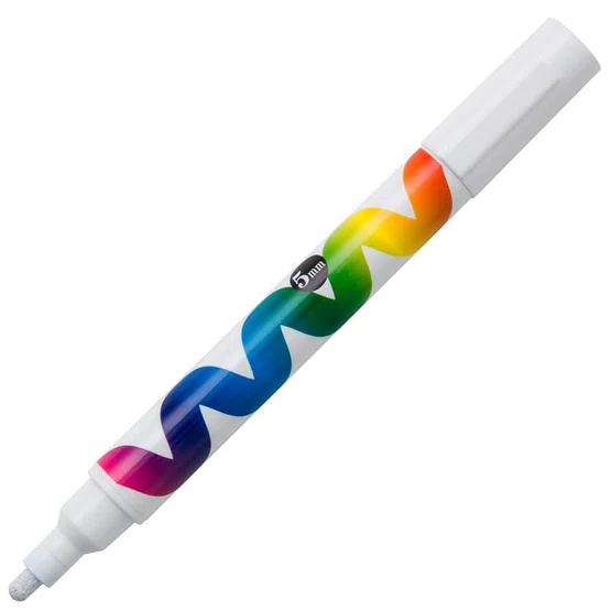 ปากกาชอล์กบอร์ด 0.5 มม. สีขาวสะท้อนแสง โรบิน FC-521s