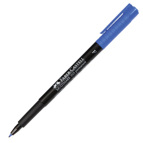 ปากกาเขียนแผ่นใสลบไม่ได้ 0.6มม. น้ำเงิน (F) Faber-Castell