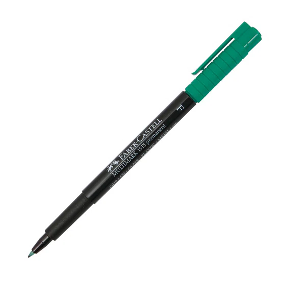 ปากกาเขียนแผ่นใสลบไม่ได้ 0.6มม. เขียว(F) Faber-Castell